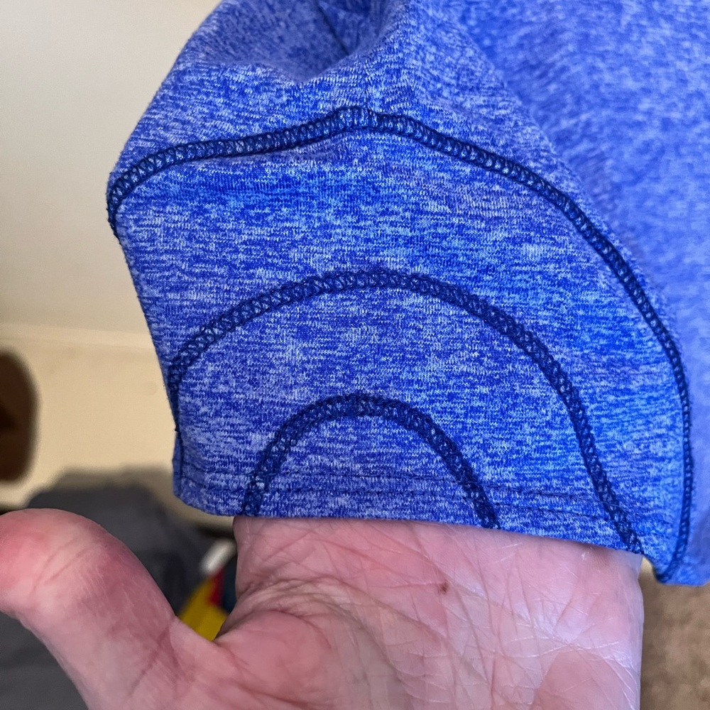 Oiselle Heathered Blue Lux Tank Top - Picture 4 of 5